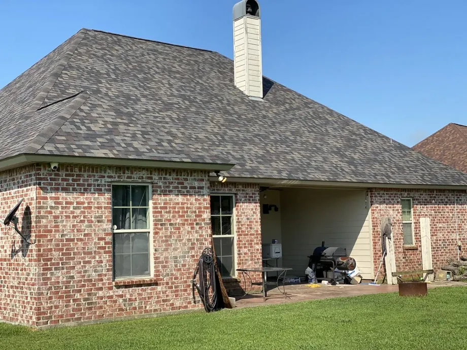 New shingle roof on a home in Lufkin, Texas installed by Roof Ryders